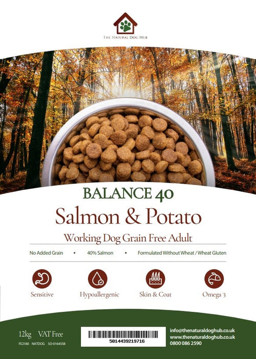 Grain Free -ADULT-40%-Salmon & Potato-Complete Food 15kg-natural-bulk-buy-deals-dog food-fish for dogs-fish 4 dogs-hypoallergenic