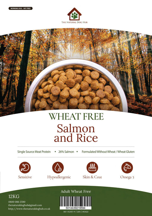  Wheat Free -ADULT-Salmon & Rice-Complete Food 12kg-natural-bulk-buy-deals-dog food-fish for dogs-fish 4 dogs-wheat free-salmon and rice