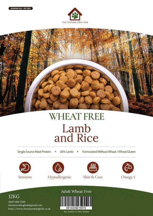 Wheat Free- ADULT Lamb & rice-Complete Food-natural-bulk buy-deal-dog food-hypoallergenic