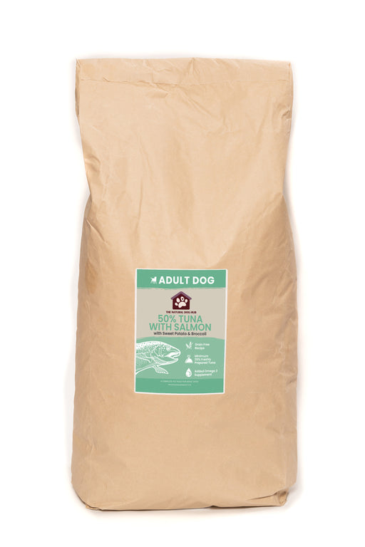 Grain Free- ADULT Tuna, Sweet Potato & Broccoli- Complete Food 15kg-Grain Free Complete Food-dog food-natural-bulk buy-deal-fish for dogs -fish 4 dogs-hypoallergenic