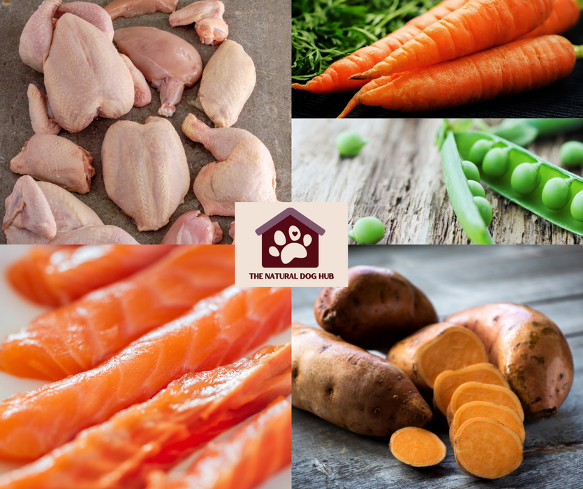 Grain Free PUPPY CHICKEN, TURKEY & SALMON, Sweet Potato Carrots & Peas ...