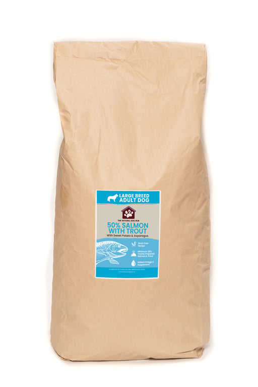 grainfree-grain free-salmon-trout-15kg-large breed-dog food-bulk buy-natural-deal-fish for dogs-fish 4 dogs-hypoallergenic