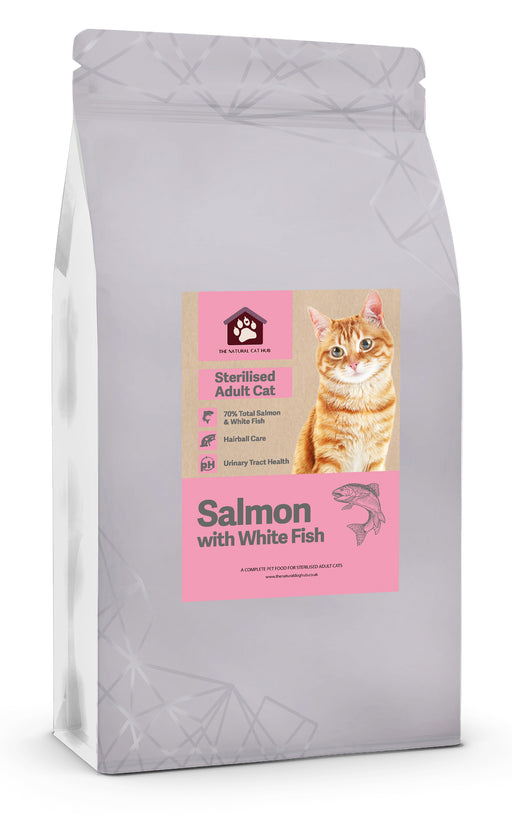 grain free-adult-cat-food-salmon-fish-sterilised cat-neutered cat-low fat-natural cat food- fresh cat food