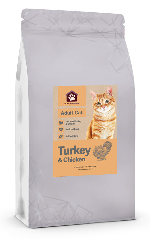 Adult-turkey-chicken-cat food-70%-Active cat-outdoor cat-fussy eater-grain free-natural