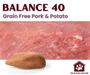 Grain free-adult-balance 40-pork & potato-dog food-hypoallergenic