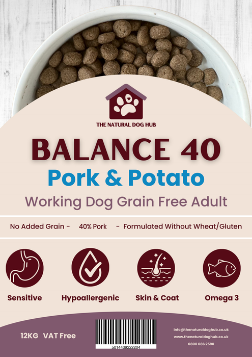 Grain free-adult-balance 40-pork & potato-dog food-hypoallergenic