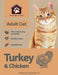 Adult-turkey-chicken-cat food-70%-Active cat-outdoor cat-fussy eater-grain free-natural