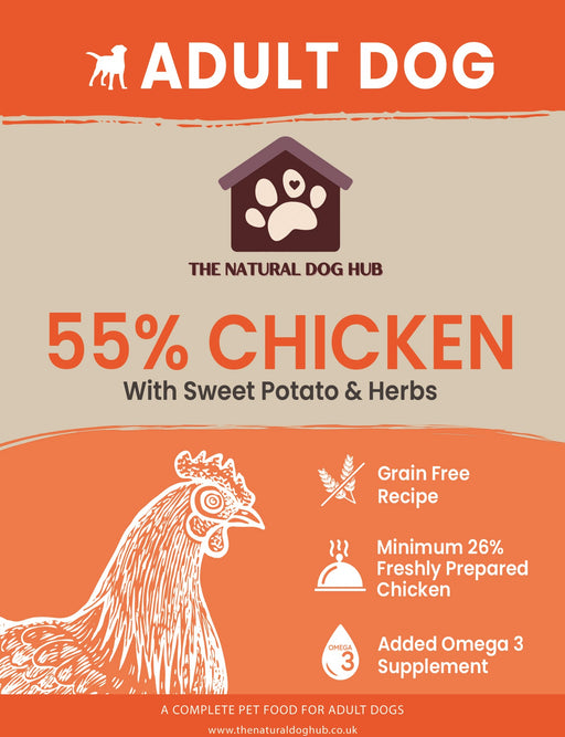 Grain Free-ADULT Chicken, Sweet Potato & Herbs-Complete Food 15kg-deal-bulk-buy-natural-dog food