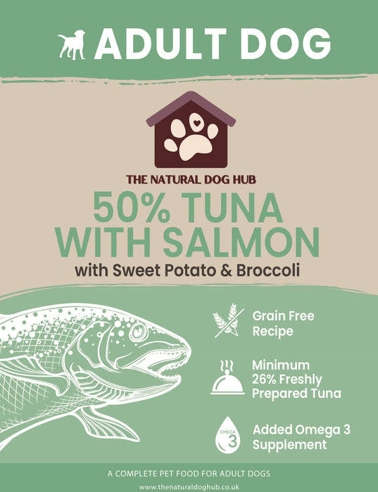 Grain Free- ADULT Tuna, Sweet Potato & Broccoli- Complete Food 15kg-Grain Free Complete Food-dog food-natural-bulk buy-deal-fish for dogs -fish 4 dogs