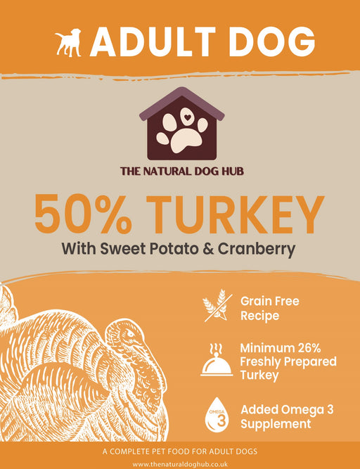Grain Free- ADULT Turkey, Sweet Potato & Cranberry-Complete Food 15kg-Complete Food-natural-bulk buy-deal dog food