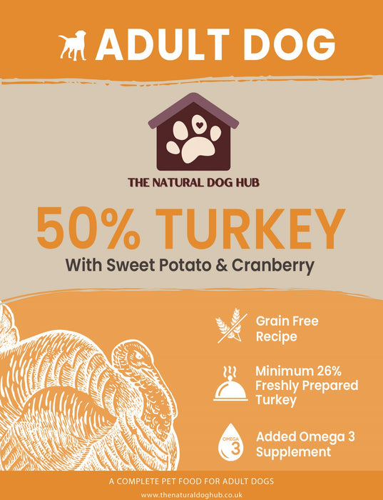 Grain Free- ADULT Turkey, Sweet Potato & Cranberry-Complete Food 15kg-Complete Food-natural-bulk buy-deal dog food