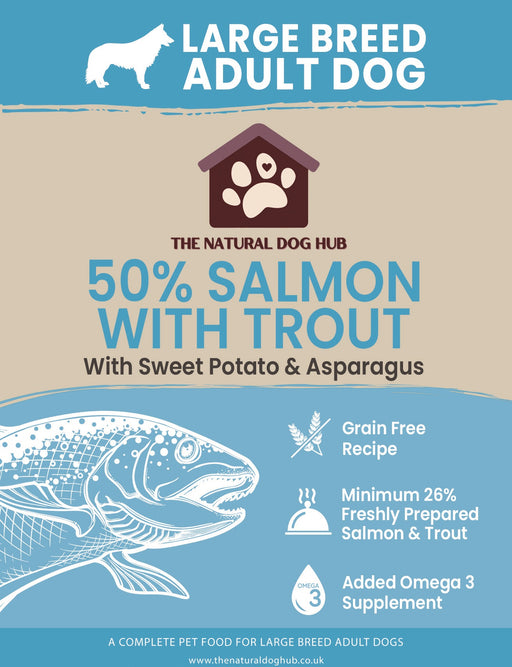 grainfree-grain free-salmon-trout-15kg-large breed-dog food-bulk buy-natural-deal-fish for dogs-fish 4 dogs