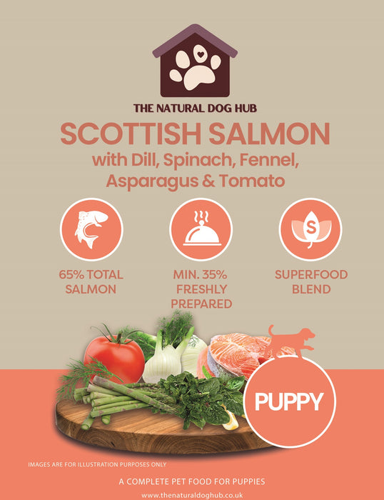 puppy food-high fish-high meat -superfood-dog-food-grain-free-high-meat-content-slow-cooked-scottish salmon-fish for dogs-fish 4 dogs