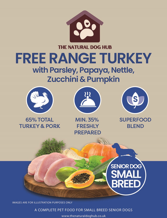 superfood-SMALL BREED-SENIOR-dog food-free range turkey-high meat -natural-grain free-high quality