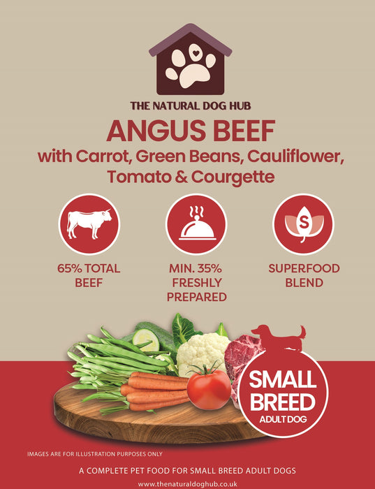 small breed-dog food- natural-high meat-angus beef-grain free-no white potato-superfood-high quality