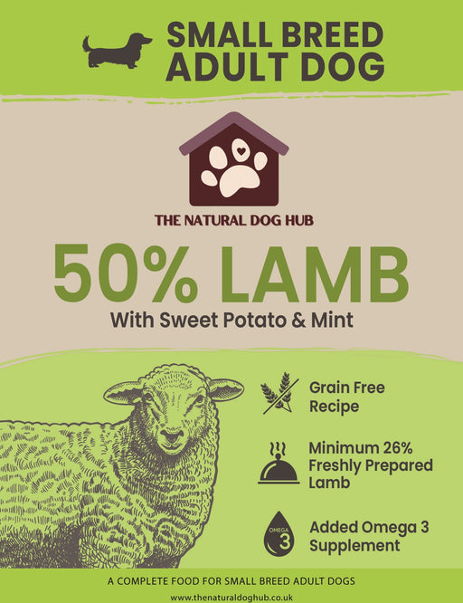 natural-Grain Free-SMALL BREED-freshly prepared-lamb, Sweet Potato & mint-Complete-dog-Food
