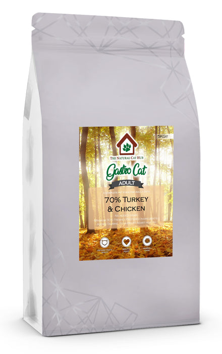 Adult-turkey-chicken-cat food-70%-Active cat-outdoor cat-fussy eater-grain free-natural