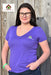 ladies- V neck-t shirt-embroidered-the natural dog hub-purple-black-red